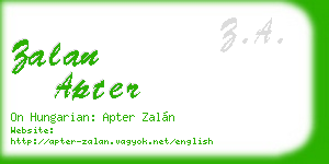 zalan apter business card